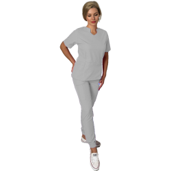 Komplet medyczny damski elastyczny 4-way stretch kolor szary