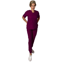 Komplet medyczny damski elastyczny 4-way stretch kolor fiolet